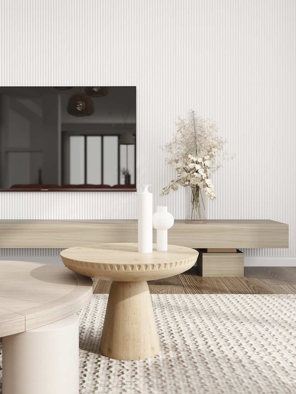 Vertiwood White PVC Ridge Fluted Flexible
